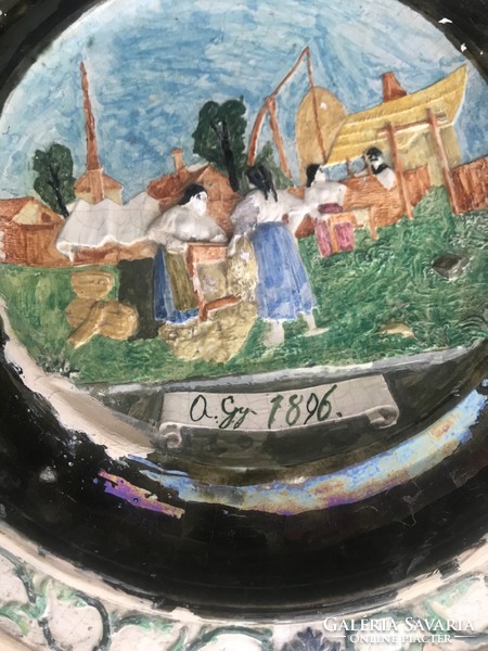 Huge ceramic wall plate from 1896