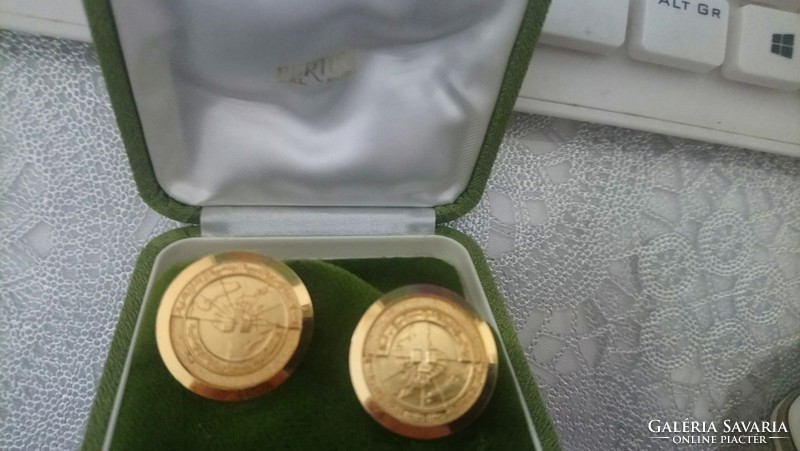 24 carat gold-plated (Berton Milan, Olympics) cufflinks in original box