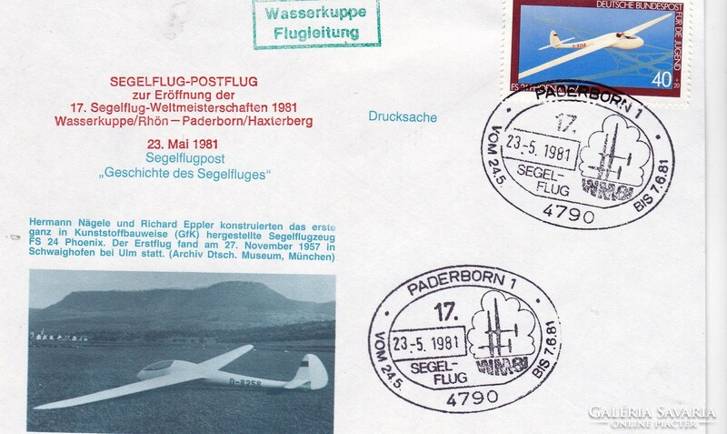 Németország emlékboríték, első napi bélyegzéssel 1981