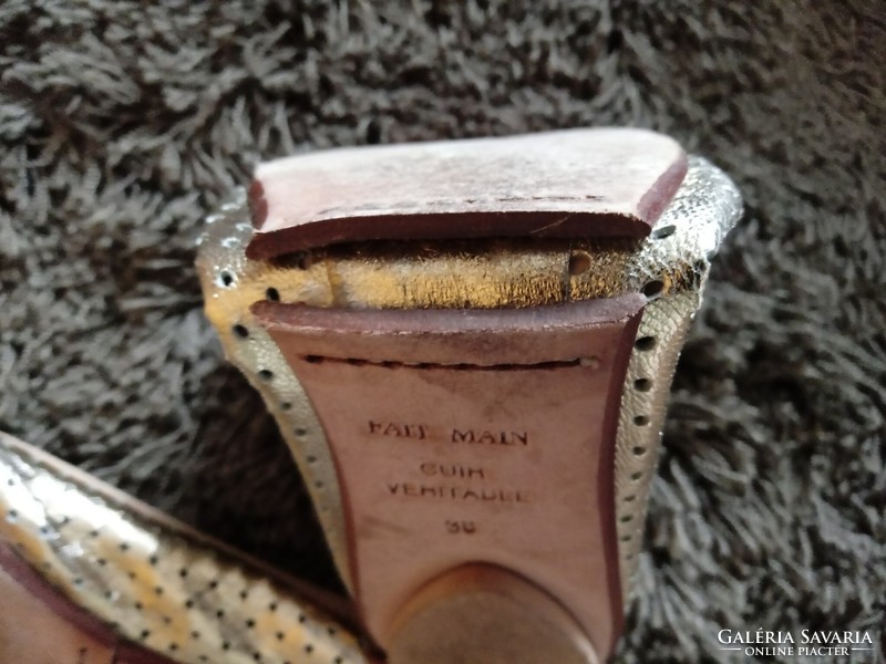 Bagllerina paris golden original leather shoes