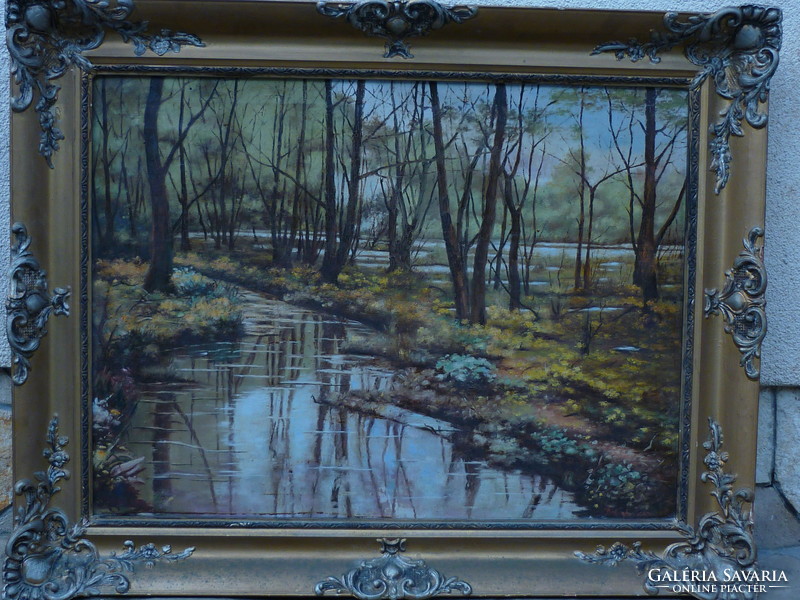 Oil canvas painting entitled András (h): forest landscape for sale