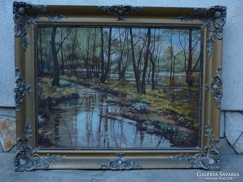Oil canvas painting entitled András (h): forest landscape for sale