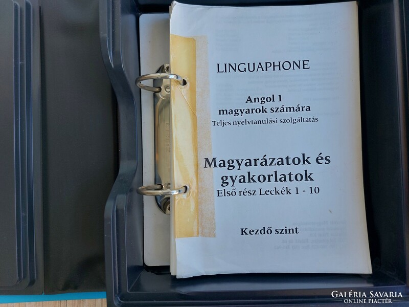 Retro, Linguaphone Angol 1 kezdő szint Tankönyv + gyakorlatok 4 db kazettával eredeti dobozában.