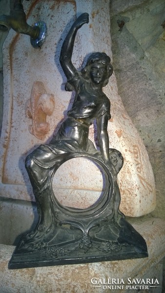 Szecessziós Óratartó női figurával szobor zsebórának/ aszt.órának