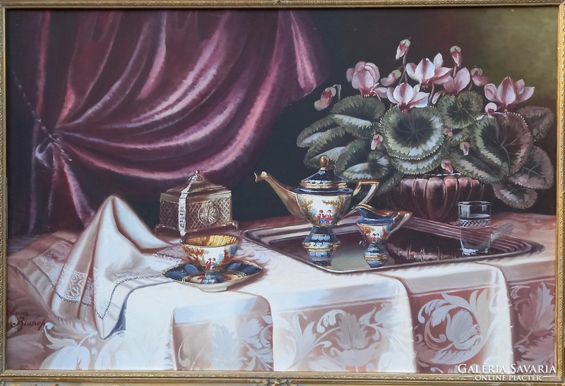 Decorative large table still life oil painting
