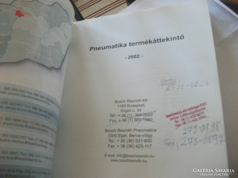 SZAKKÖNYV Rexroth Bosch Pneumatika áttekintő katalógus 2002 - szerszámok alkatrészek 403 oldal ritka