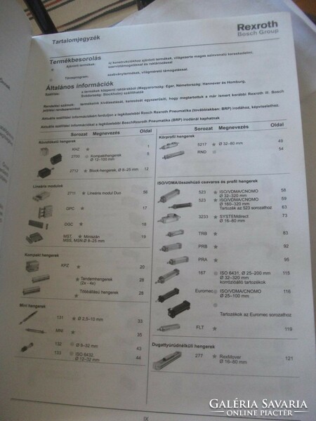 SZAKKÖNYV Rexroth Bosch Pneumatika áttekintő katalógus 2002 - szerszámok alkatrészek 403 oldal ritka