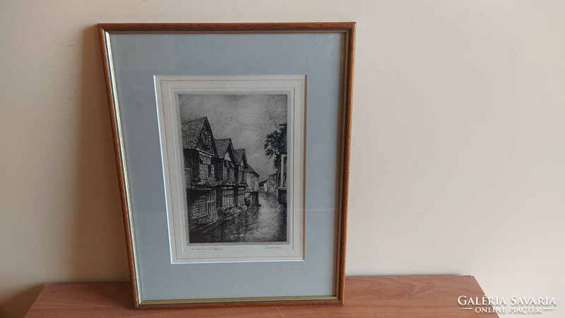 (K) nice Adrian Hill lithograph with 30x39 cm frame