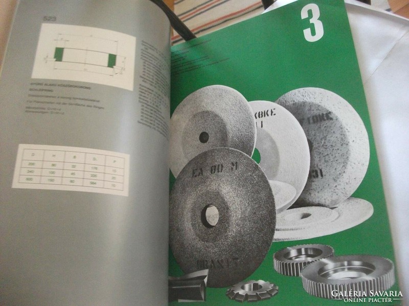 Technical book Kispest granite factory - large catalog of grinding wheels and discs 1990 Hungarian + German