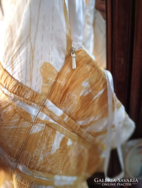 Coast 16 44 100% selyem silk seide csodás napsárga nyári ruha, nyakában megköthető pánttal