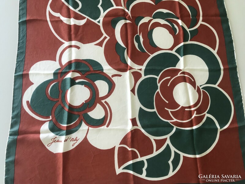 Vintage Jean d’Orly selyemkendő, 75 x 73 cm