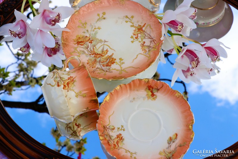 Antik D&C Limoges France porcelán reggeliző szett