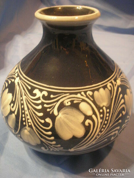 N 16 antique bozsik kalmán vase with markings, bright glaze, 15 cm on the mouth, with small light scratches for sale
