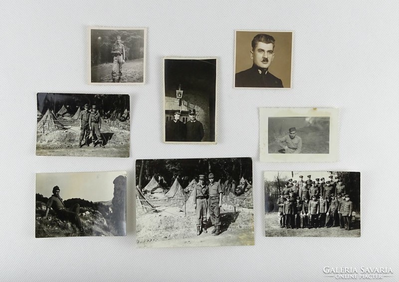1J021 Antik fotográfia katona fotó 8 darab