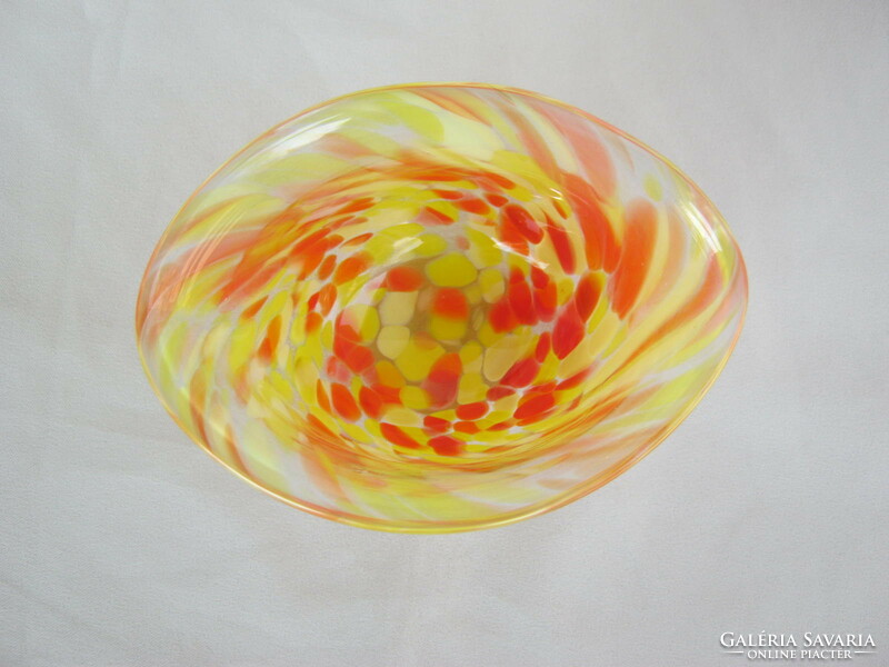 Retro ... Interesting shaped yellow-orange glass vase