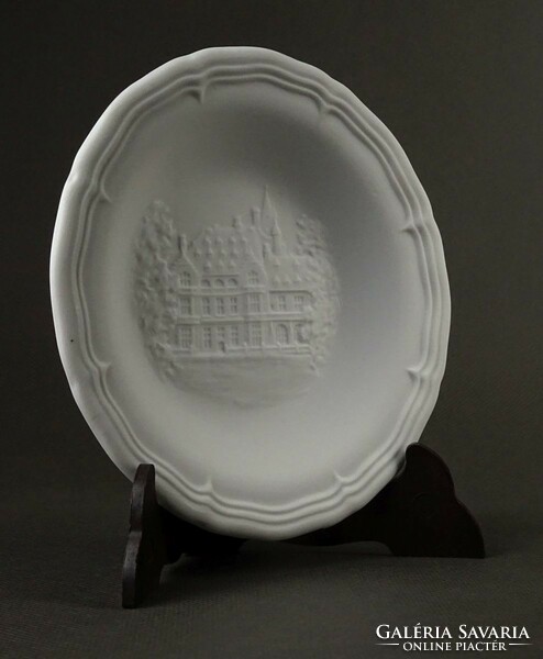 1I978 Jelzett Hollóházi litofán porcelán tányér dísztányér 12 cm