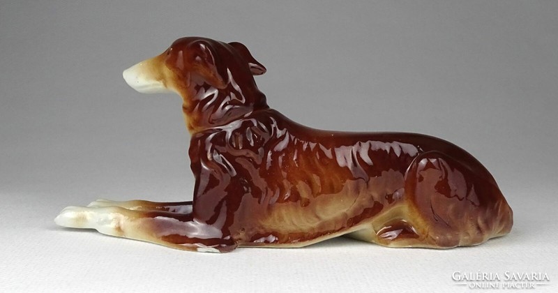 1I982 Régi porcelán agár kutya szobor 15 cm