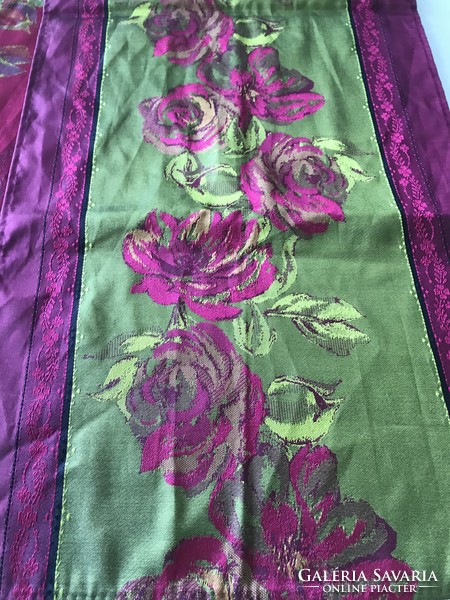 Luise steiner silk scarf with rose pattern, 164 x 30 cm