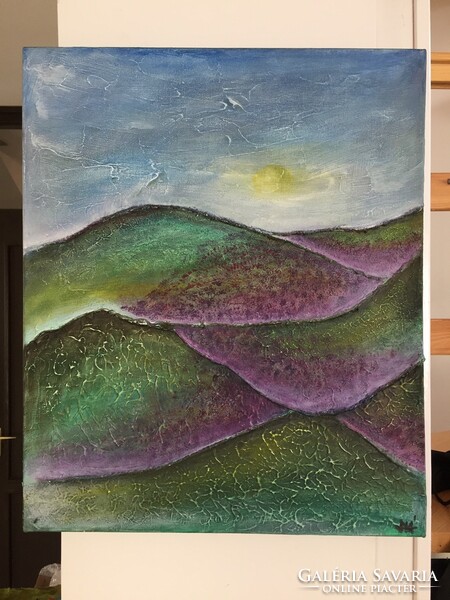 Horváth branch: lavender land - abstract, 3d painting by the artist