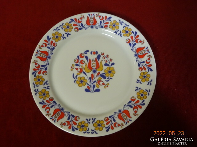 Great Plain porcelain wall plate with blue, brown and red folk motif. He has! Jókai.