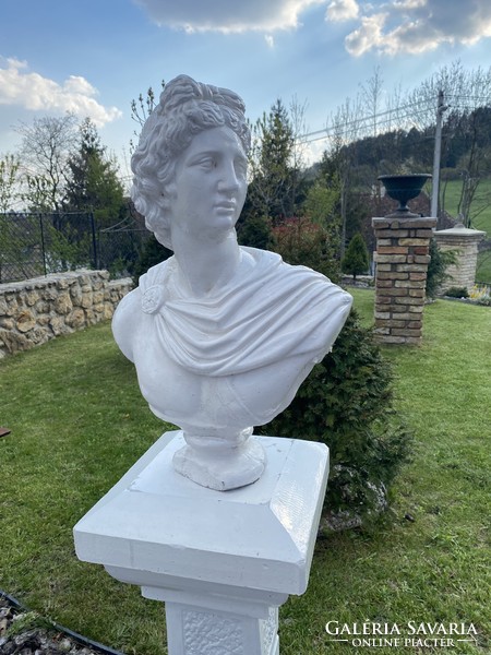 Outdoor bust of Apollo with pedestal 136cm