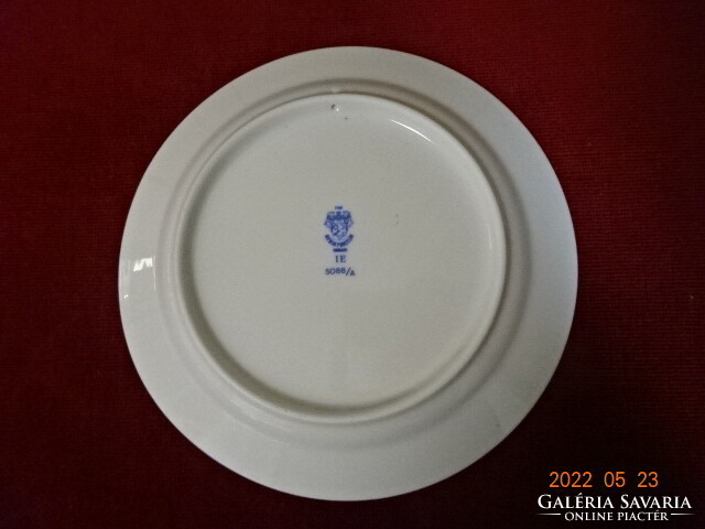 Great Plain porcelain wall plate with blue, brown and red folk motif. He has! Jókai.