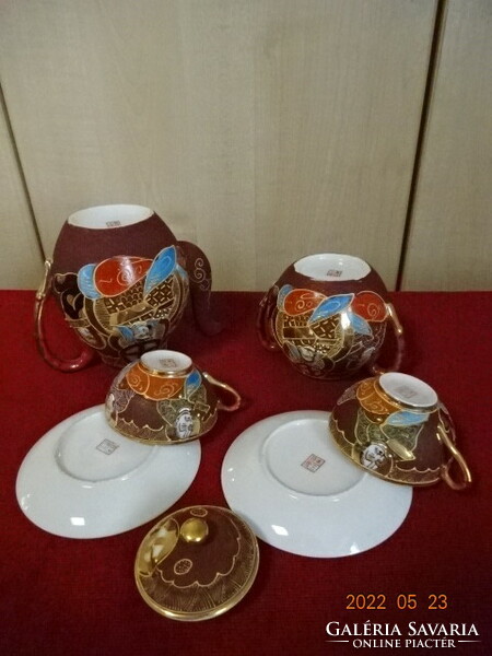 Japán porcelán, két személyes kávéskészlet, hat darabos. Vanneki! Jókai.