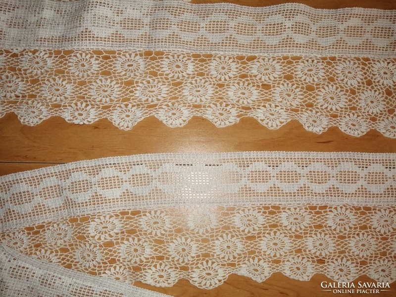 Antique crochet shelf with lace 2 pieces in one 12 * 110 cm