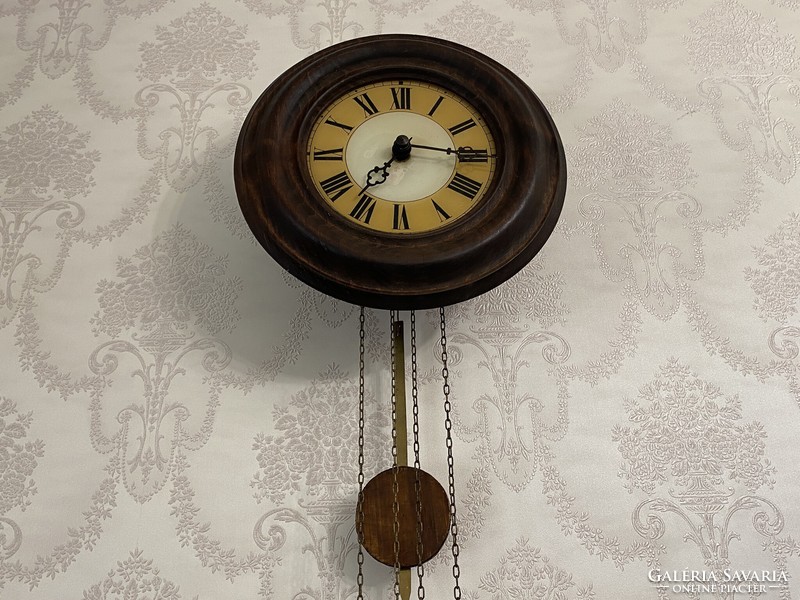 Antique peasant wall clock working