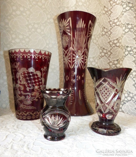 8 pcs polished crystal glass vase.