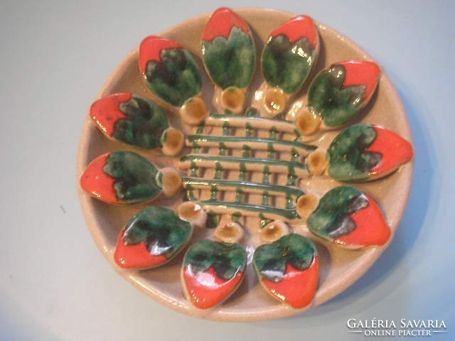 N6 majolica glazed custom made beautiful wall plate 17.5 Cm flawlessly bright color