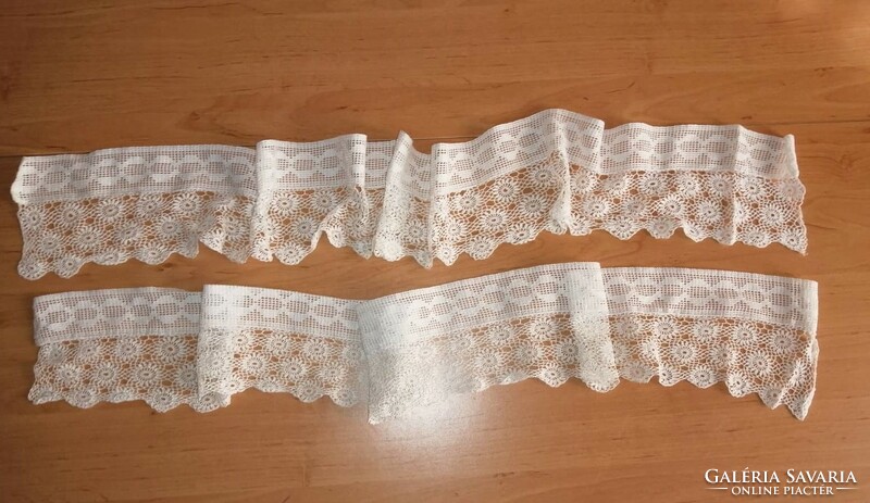 Antique crochet shelf with lace 2 pieces in one 12 * 110 cm