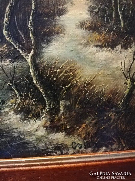 Classic winter landscape in a new frame (30 x 40, oil)