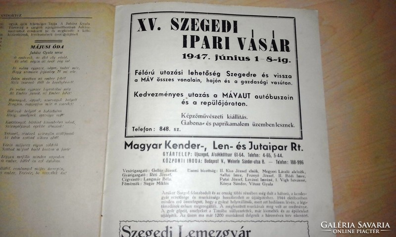 Rare! Wandering Fire, periodical bulletin of Hungarian literary societies, June 4, 1947