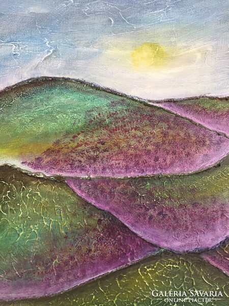 Horváth branch: lavender land - abstract, 3d painting by the artist