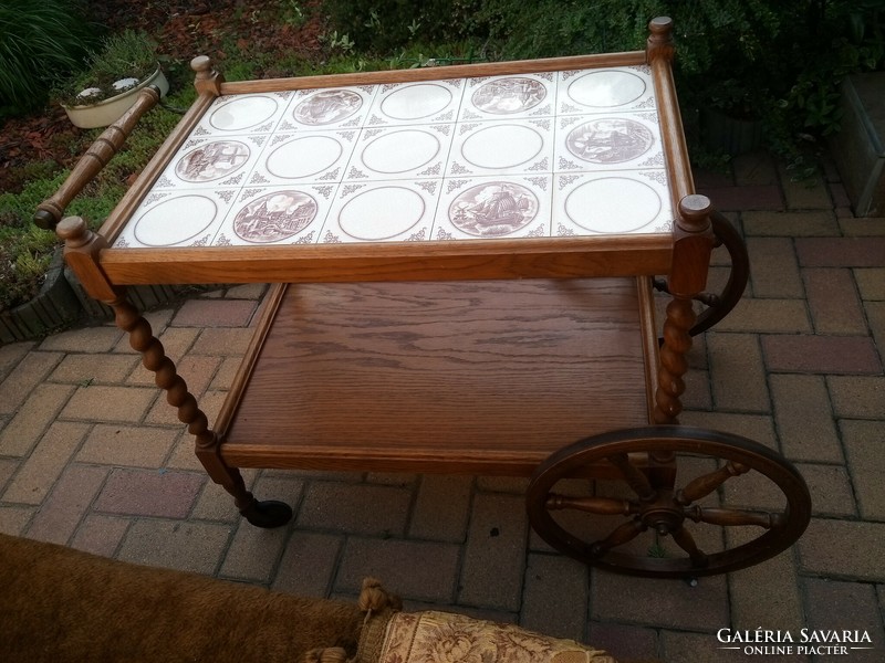Trolley with tile slab,