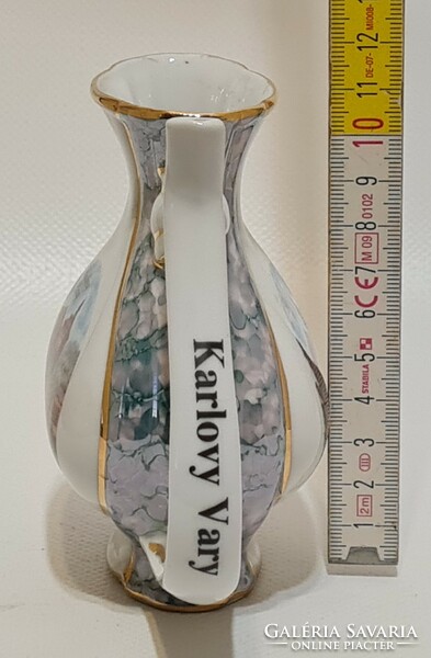 Cseh "Karlovy Vary" matricás, porcelán emlék bögre (2224)