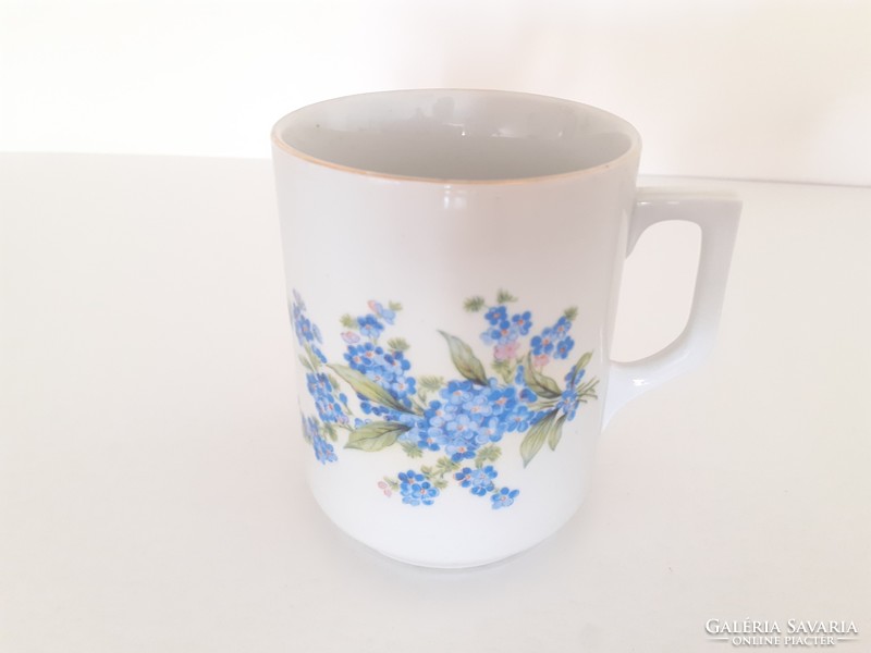 Old zsolnay porcelain mug with forget-me-not tea cup 1 pc