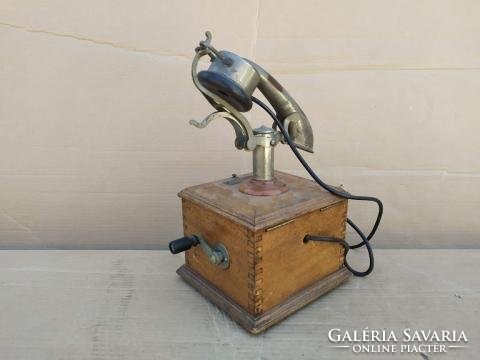 Antique ultra-rare wood desktop phone from the late 1800s