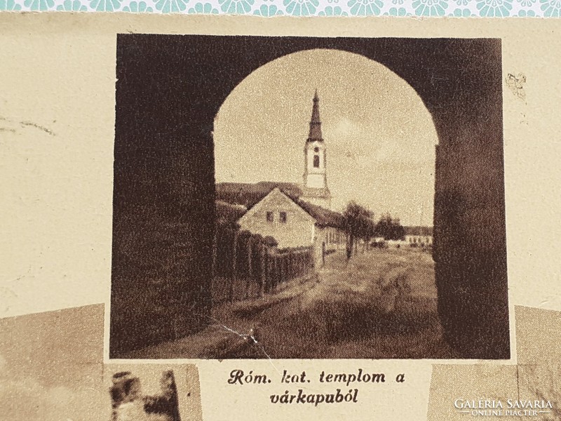 Old postcard 1944 bács fő utca castle ruins church photo postcard