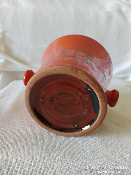 Pond head: -retro mortar-shaped pot, rarer, flawless, 16 x 13 cm