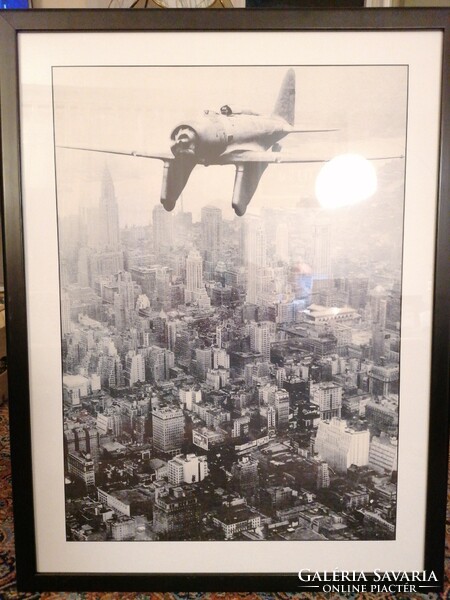 Nagyon ritka, nagyméretű fotónyomat, az első pilótáról, aki átrepült Ausztráliából New Yorkba
