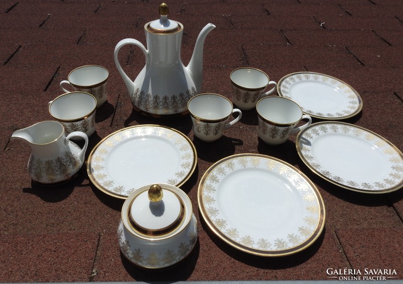 Porcelain tea / long coffee set from Weimar - with rich gilding