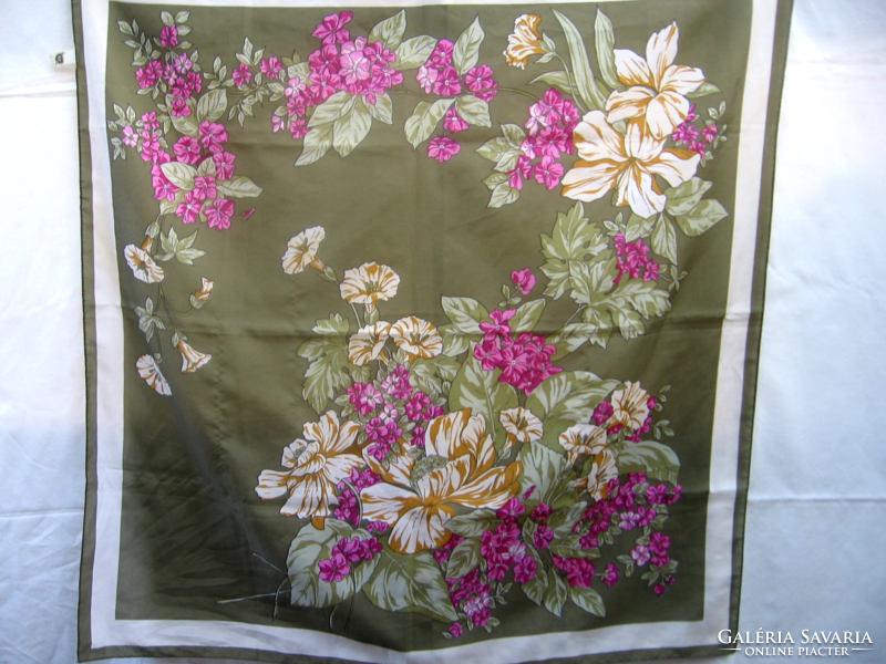 Marked Italian mixed floral scarf in autumn colors