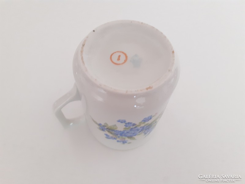 Régi Zsolnay porcelán bögre nefelejcses teás csésze 1 db