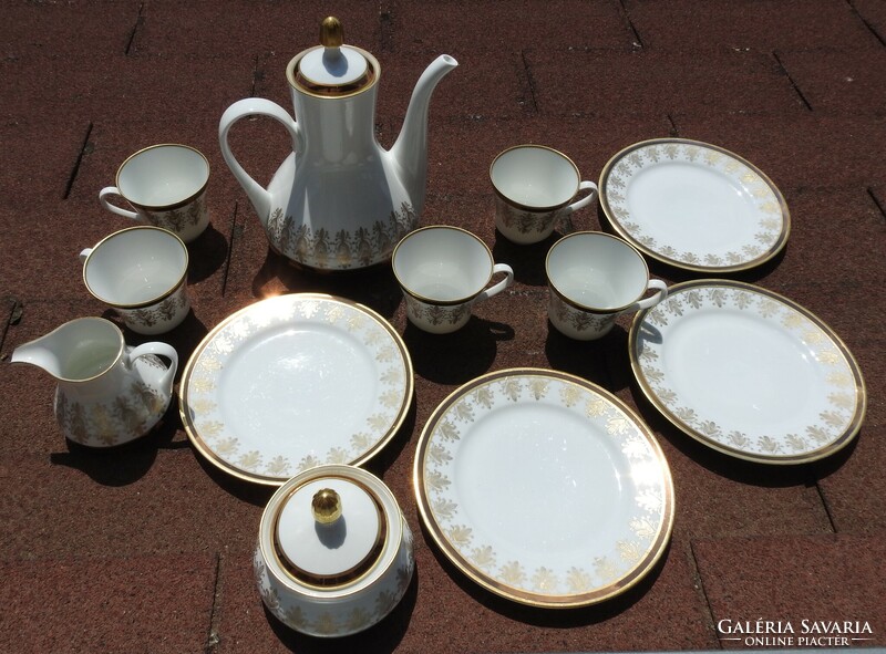 Porcelain tea / long coffee set from Weimar - with rich gilding