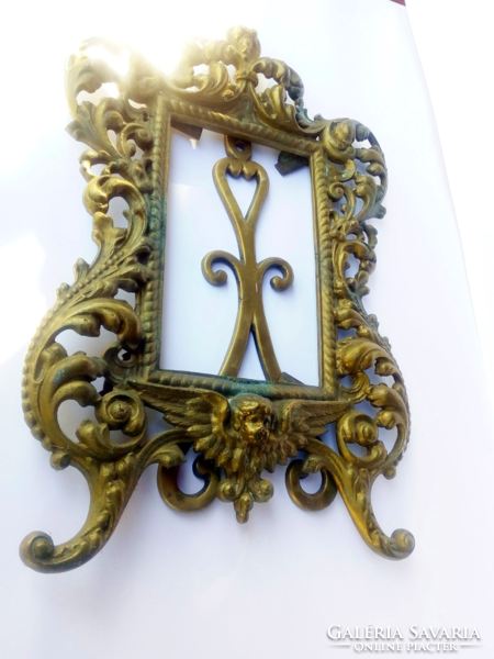 41 Cm. Giant antique brass Art Nouveau photo holder