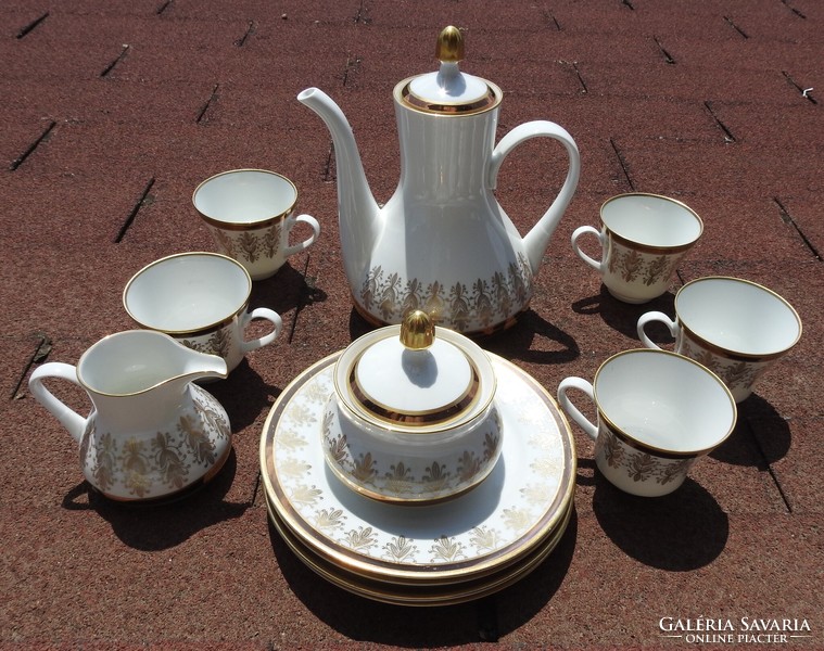 Porcelain tea / long coffee set from Weimar - with rich gilding