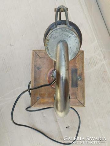 Antik különlegesen ritka fa asztali telefon 1800 as évek vége