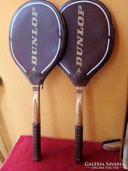 A pair of original dunlop heinz günthardt tennis rackets in their case